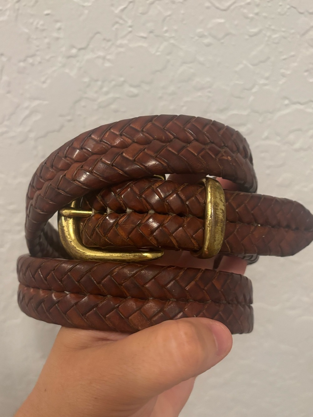 Men's Coach woven leather belt size 40" brown